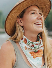 Handker White Floral Bandana Scarf