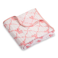 Beautiful Bow Baby Muslin Blanket