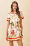 TCEC Floral piped stripe dress