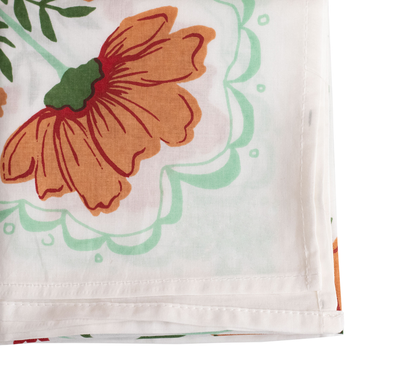 Handker White Floral Bandana Scarf